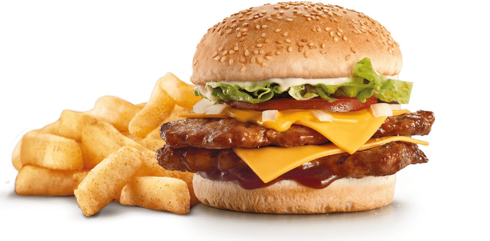 Special offer on burger and fries